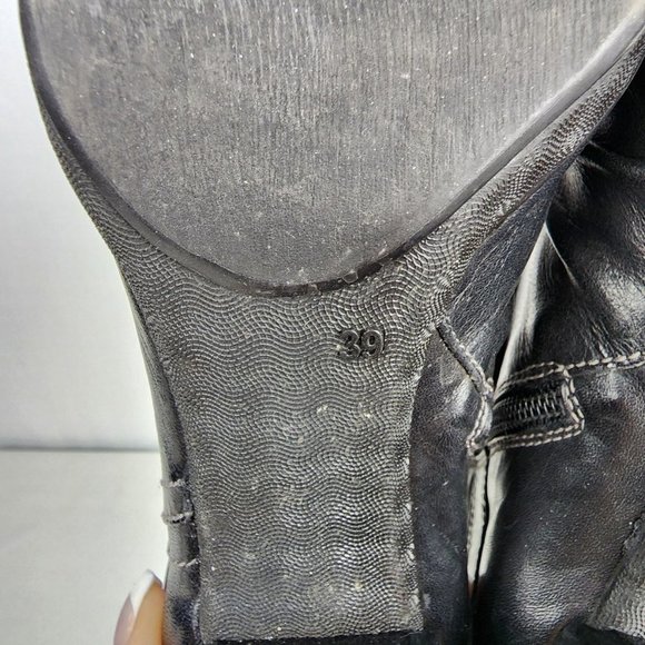 Hispanitas Black Leather Heeled Boots Size 8.5 - Picture 7 of 9
